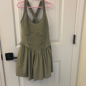 FP Movement by Free People Olive Green Dress/ smockin hot dress